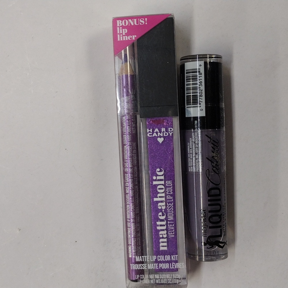 Hard Candy MATTE-AHOLIC Velvet BONUS Lip Liner & wet n wild mega last liquid